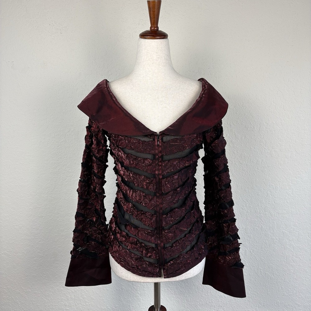 Vtg Cartise 8 Jacket Victorian Vamp Romantic Whimsigoth Witchy Opera Sheer Red